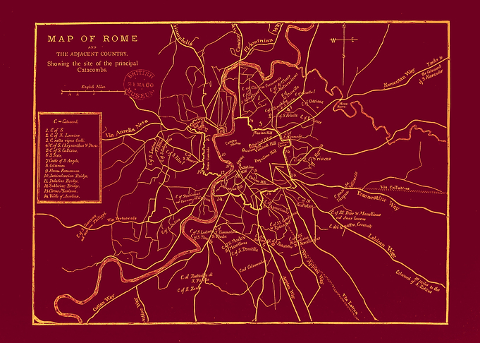 Rome Vintage red old map