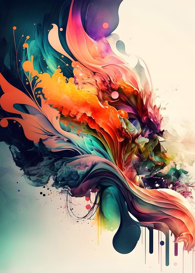 Abstract Waves Painting