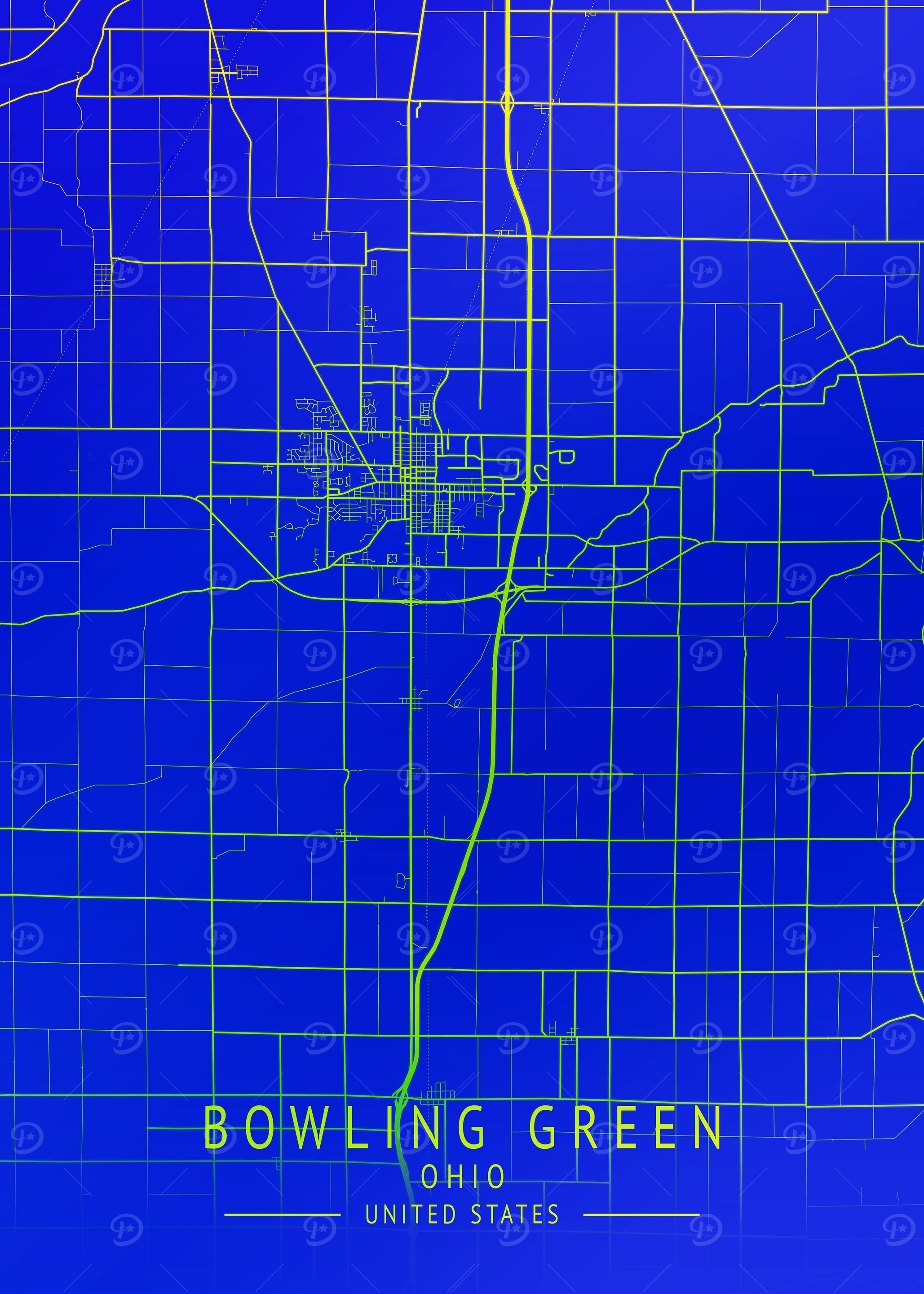 Bowling Green Ohio USA Map