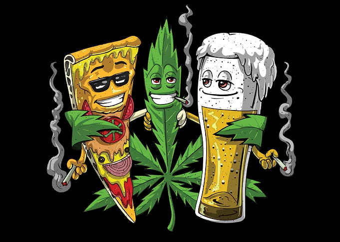 Pizza beer hemp chill