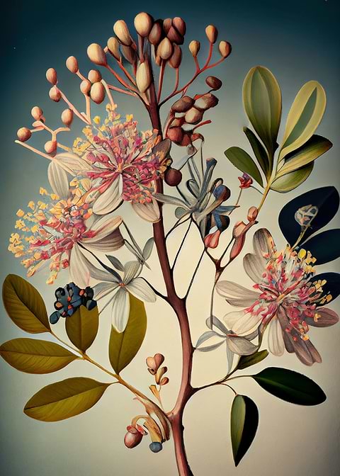 Down Under Delight — Australian botanical metal print