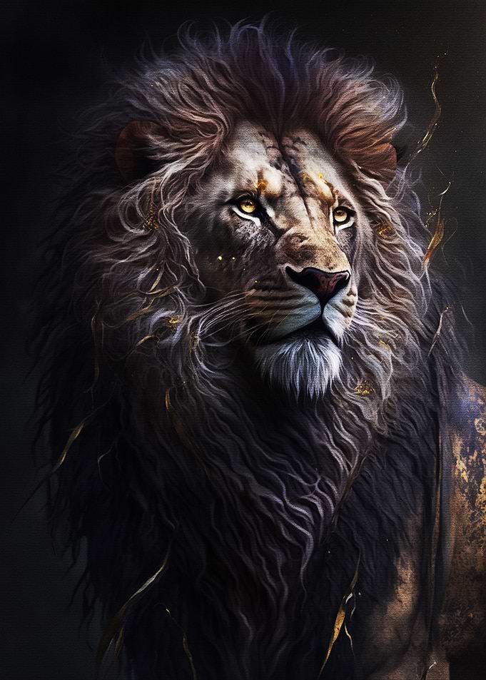 Portrait Black Lion