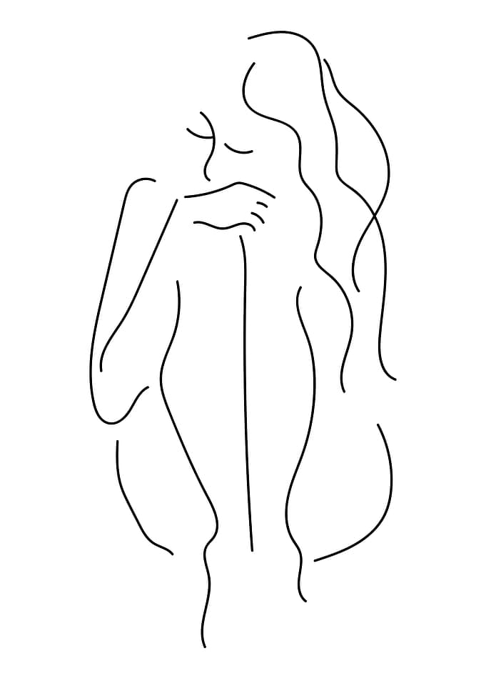 One Line Art Woman