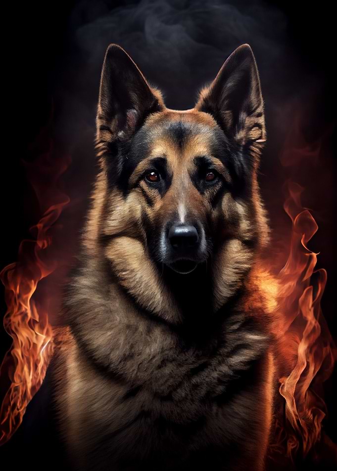German Shepherd Dog Fire