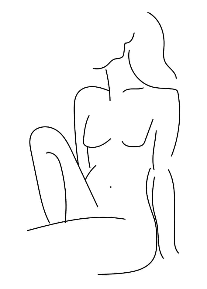 One Line Art Woman