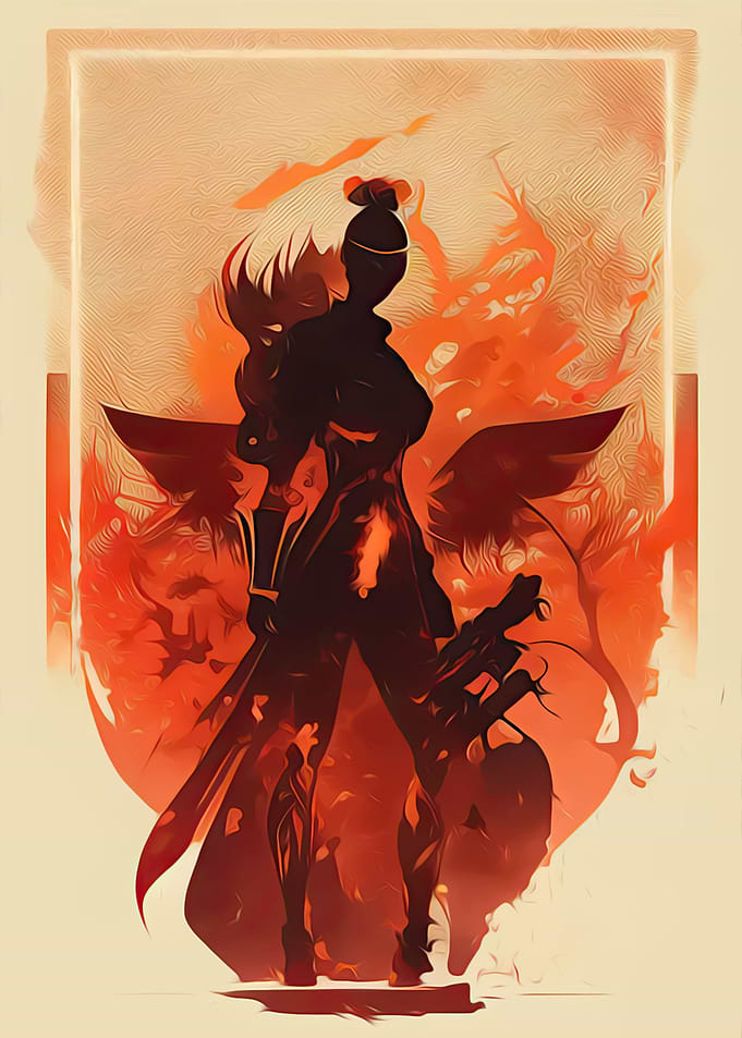 Flame Silhouette Vintage