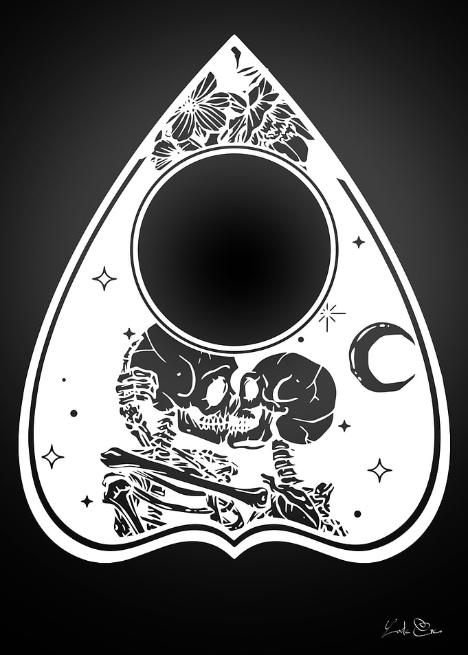 Ouija board love skulls
