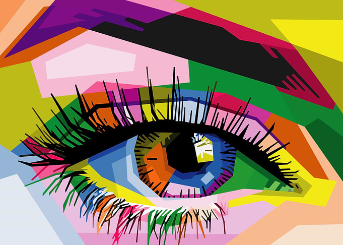 colorful eyes in polygonal