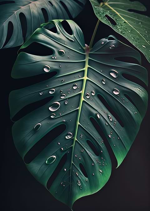 Tropical Dream — monstera botanical metal print