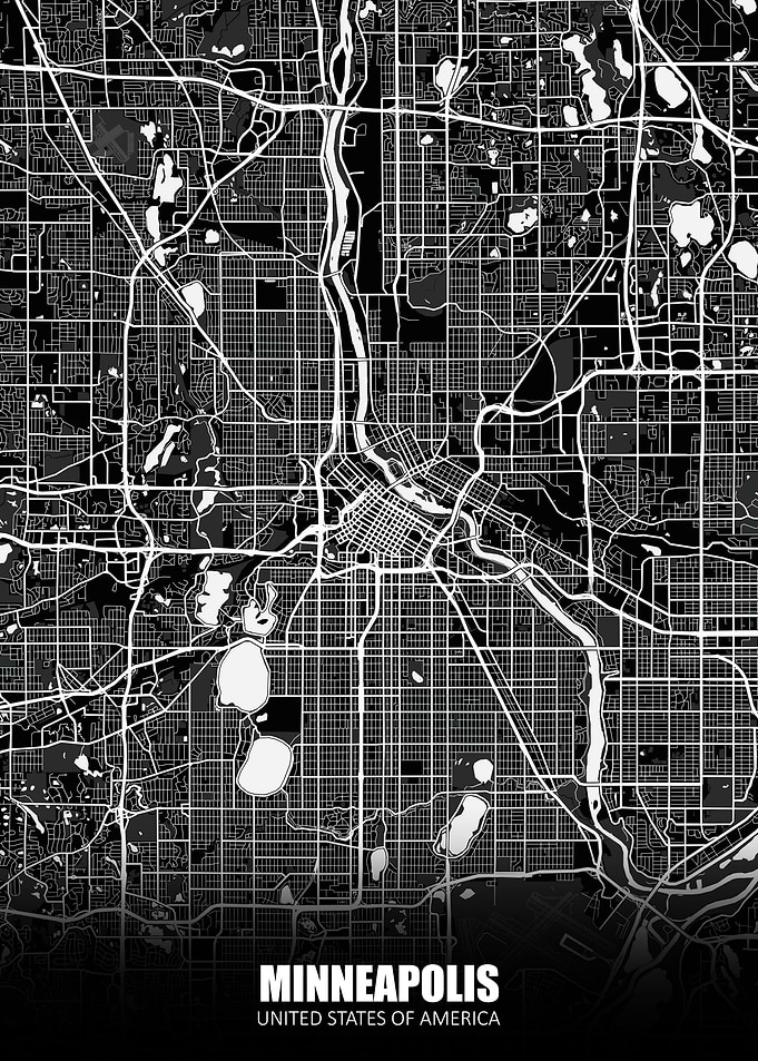 Minneapolis USA Dark Map