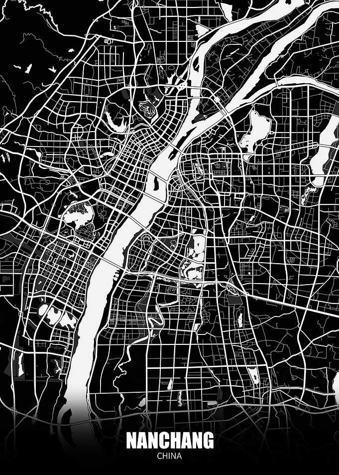Nanchang China Dark Map