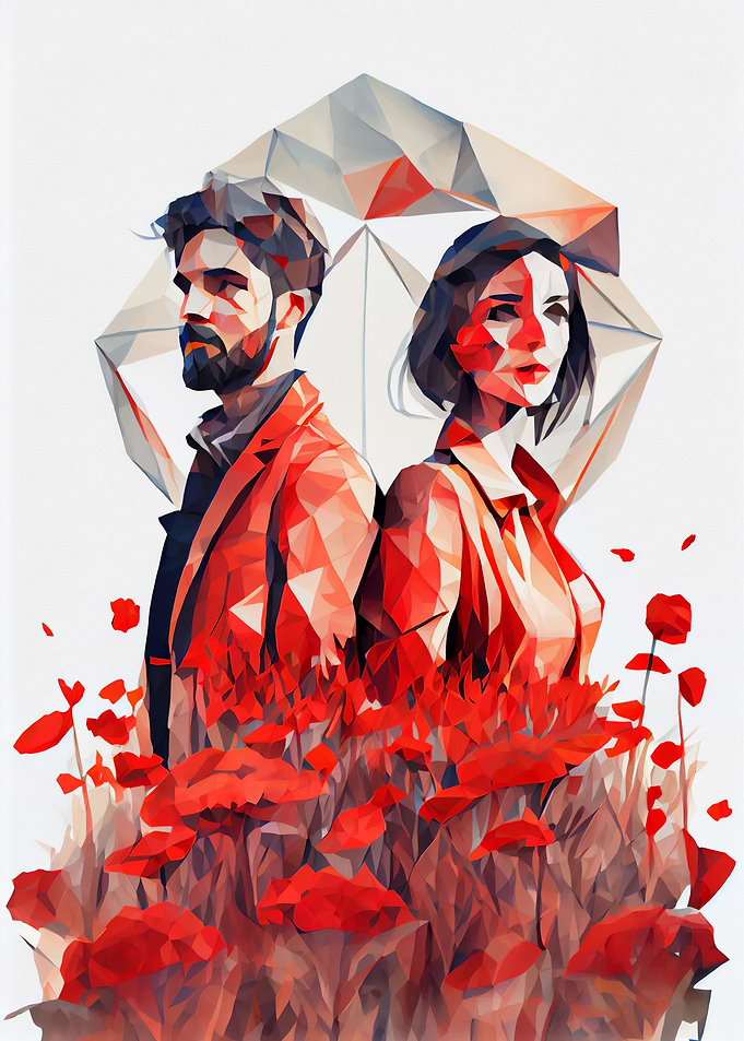 Couple in a poppy field