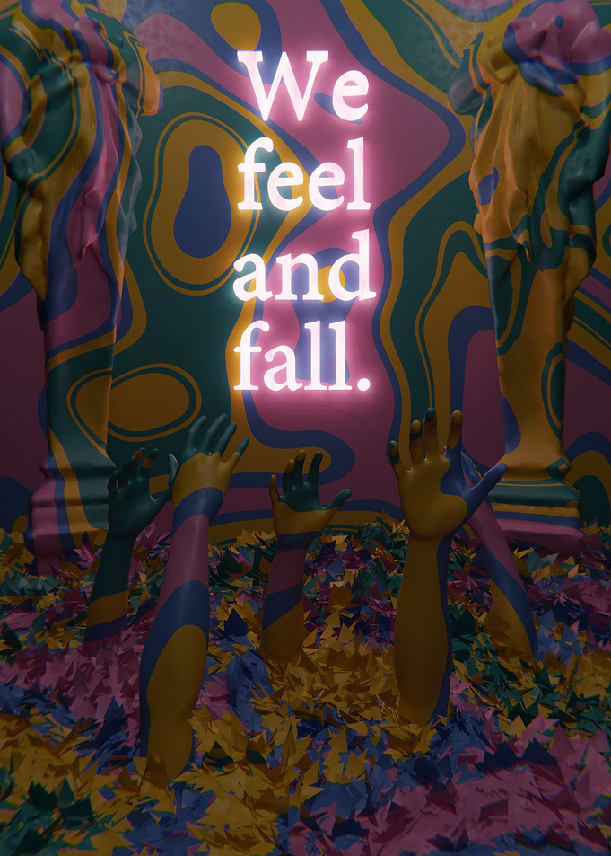 We Fall Wave 3D Quote