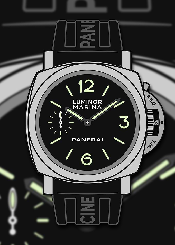Luminor marina on Rubber