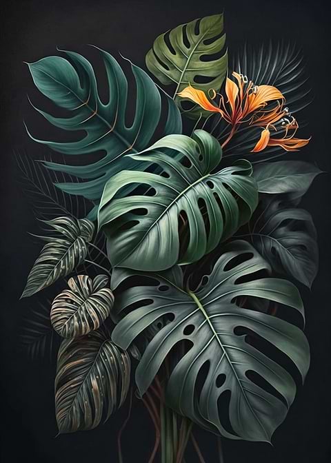 Monstera Majestic — monstera botanical metal print