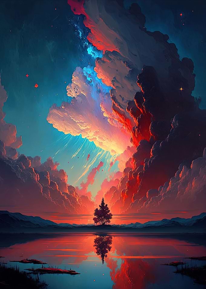 Epic Red and Blue Sky