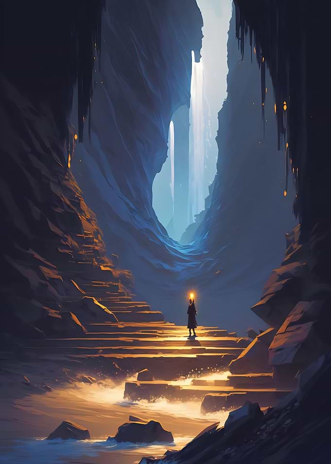 Lighted cavern