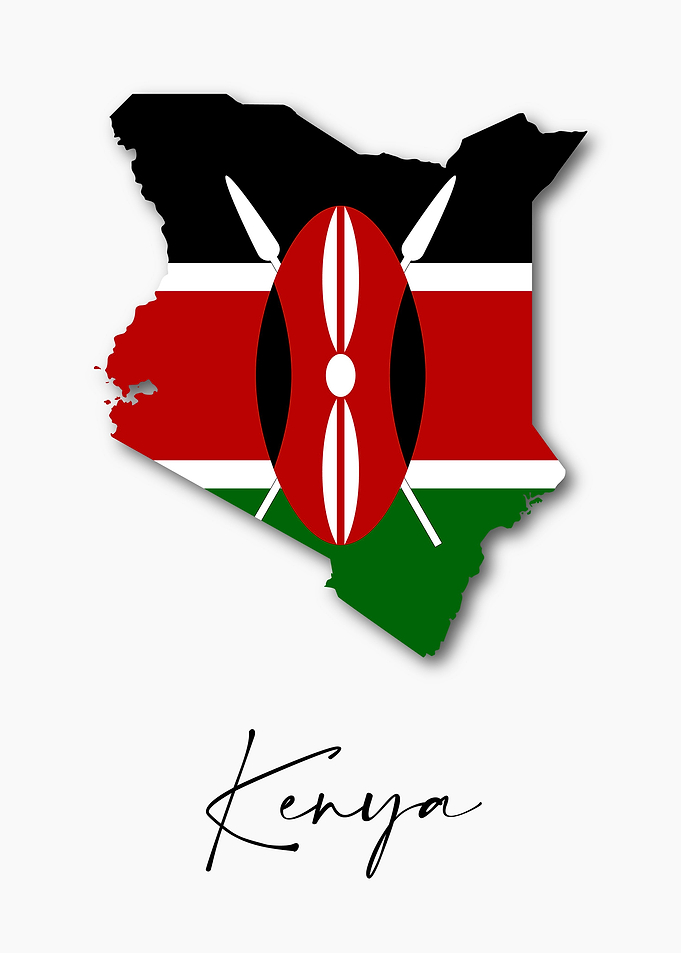 Kenya Country Map Flag