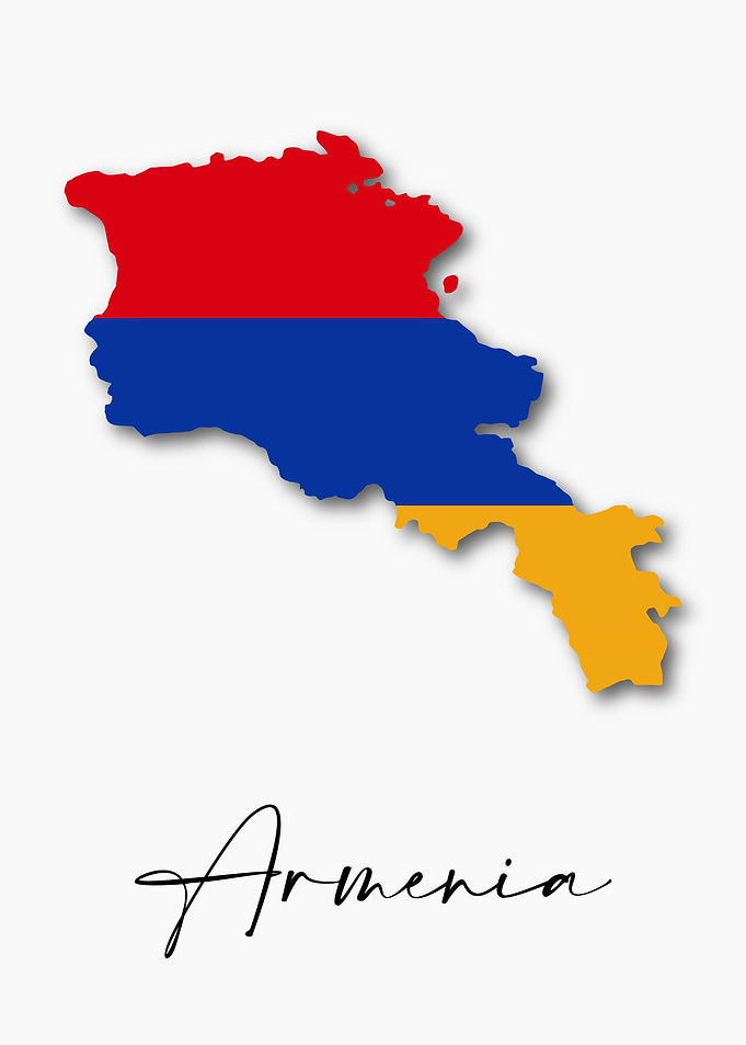 Armenia Country Map Flag