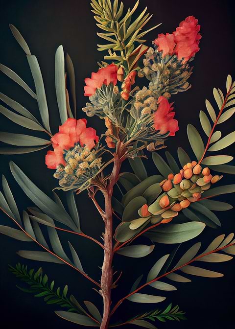 Wilderness in Bloom — Australian botanical metal print