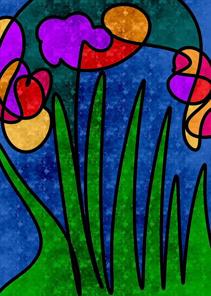 Abstract flowers paintings
