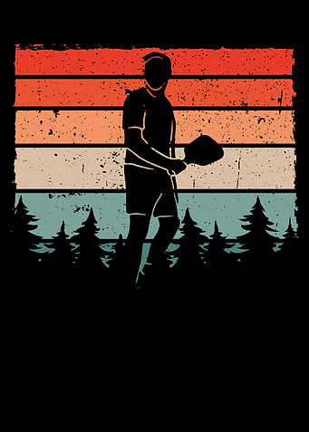 Pickleball player retro