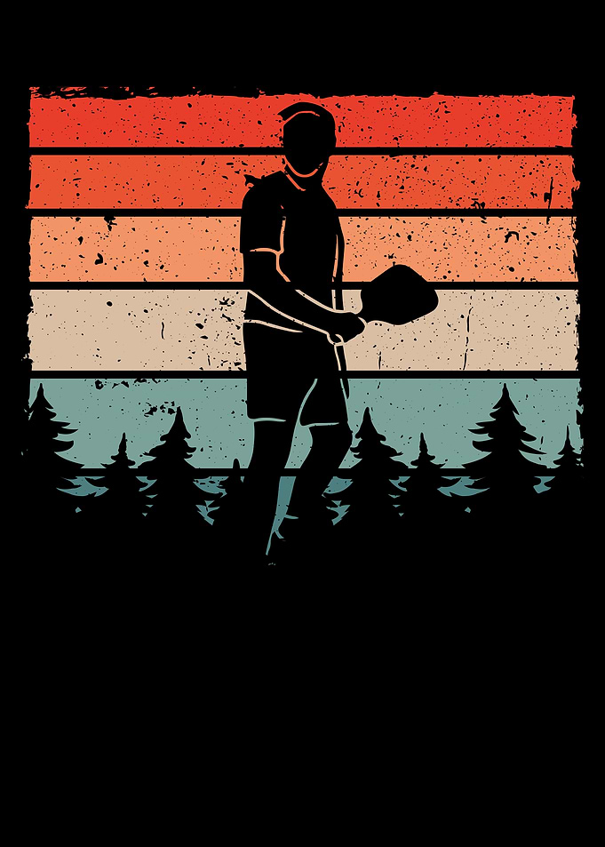 Pickleball player retro