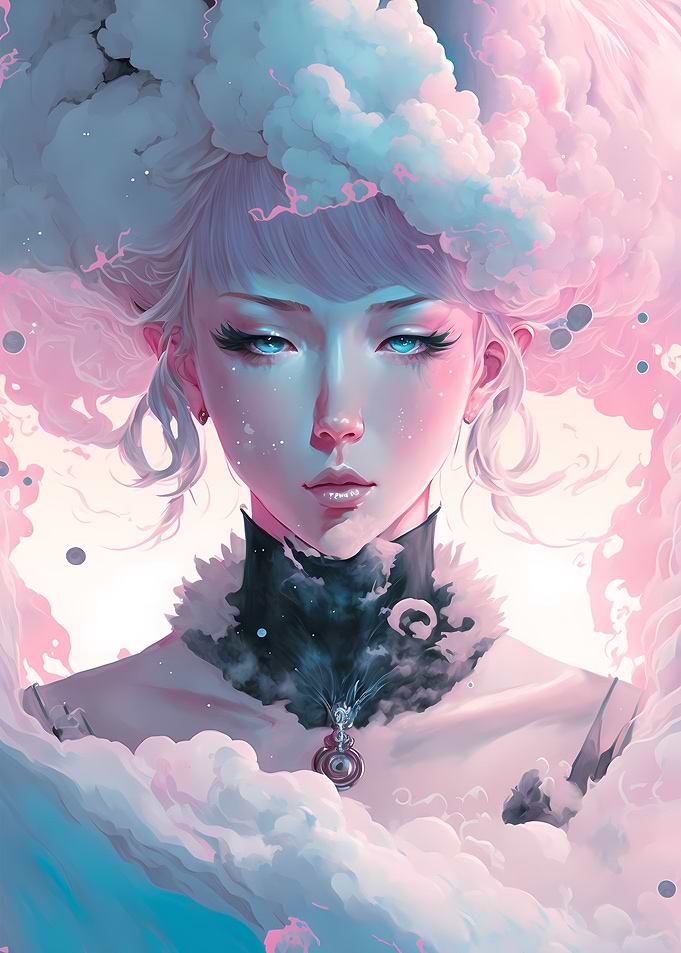 cloudy anime girl
