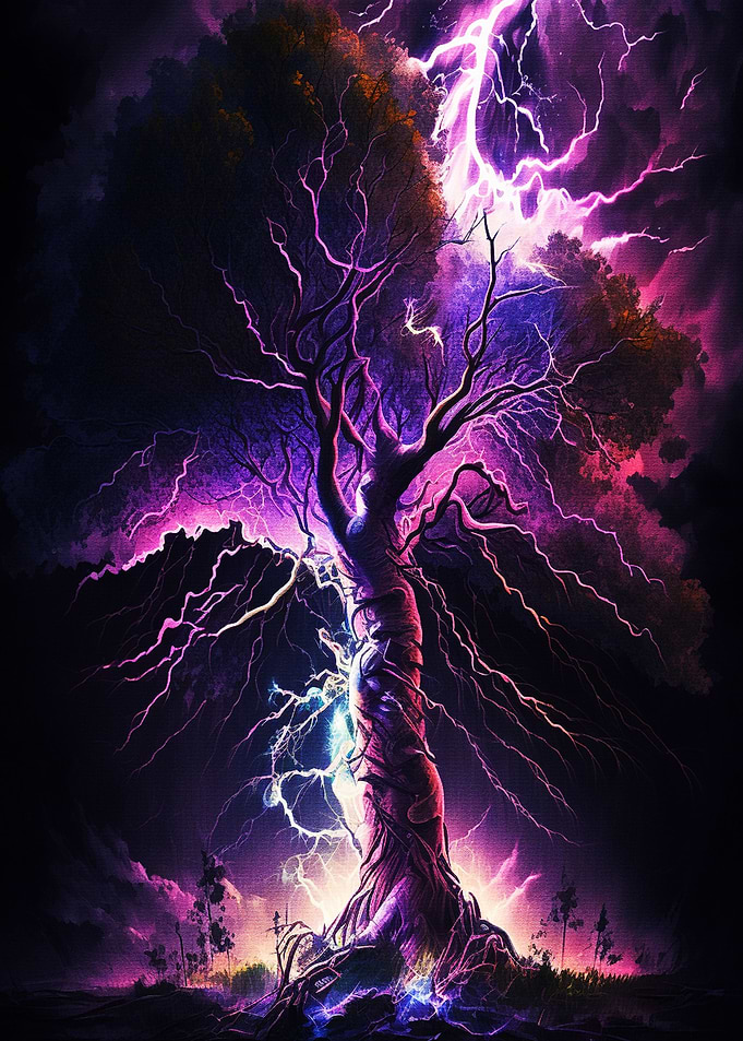Abstract lightning strike
