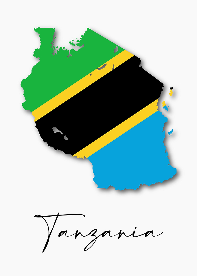 Tanzania Country Map Flag
