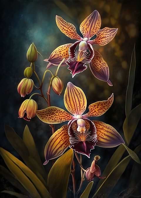 Orchid Treasures — orchid art metal poster