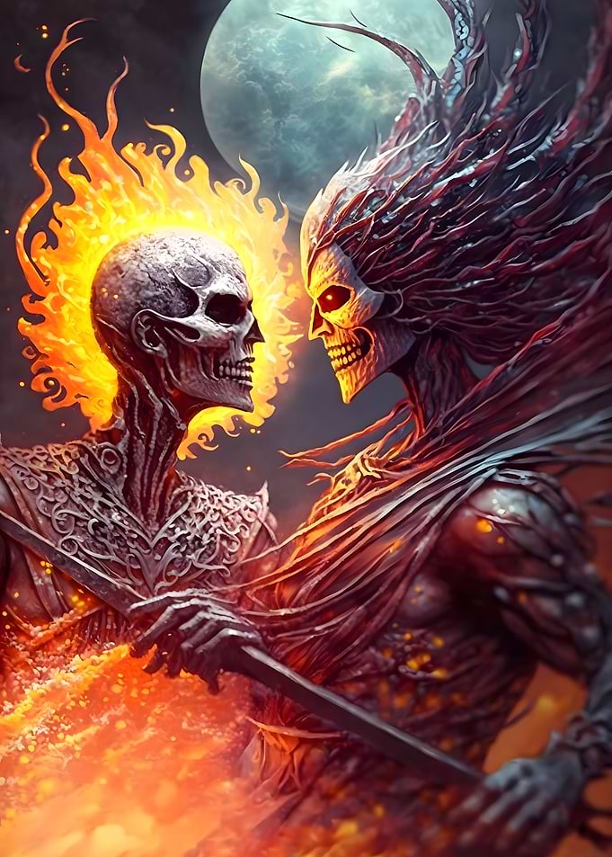 Moonlit Skeletal Showdown