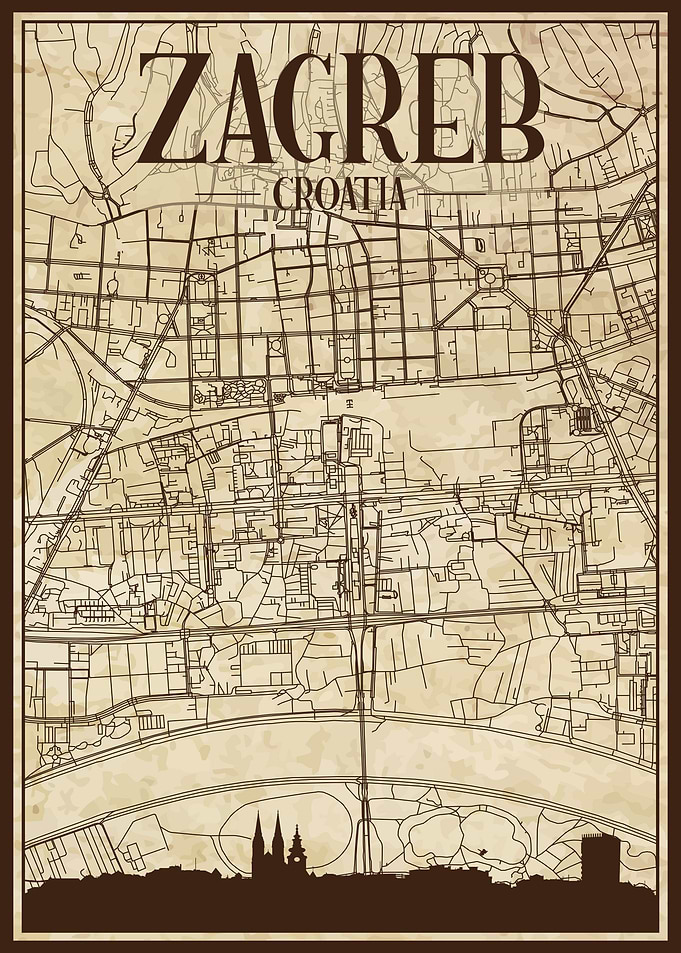 Zagreb Map Skyline