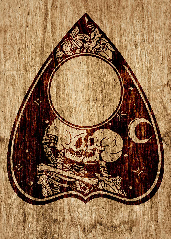 Ouija planchette skulls
