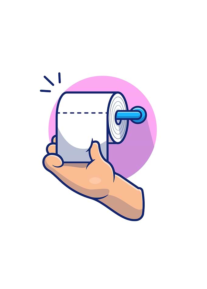 Hand Pulling Toilet Tissue