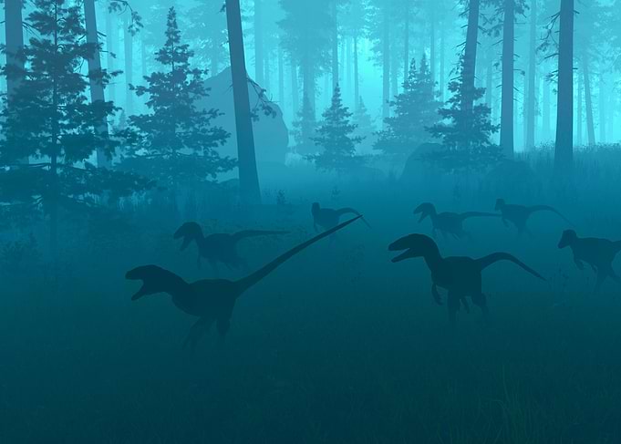 Raptors Hunting dinosaur