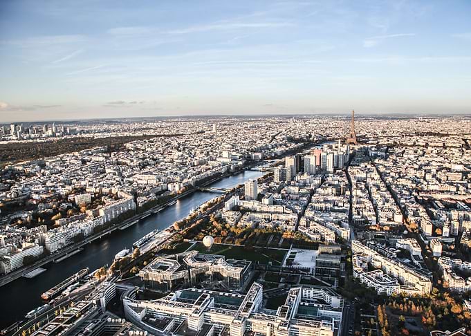 Aerial view of Paris