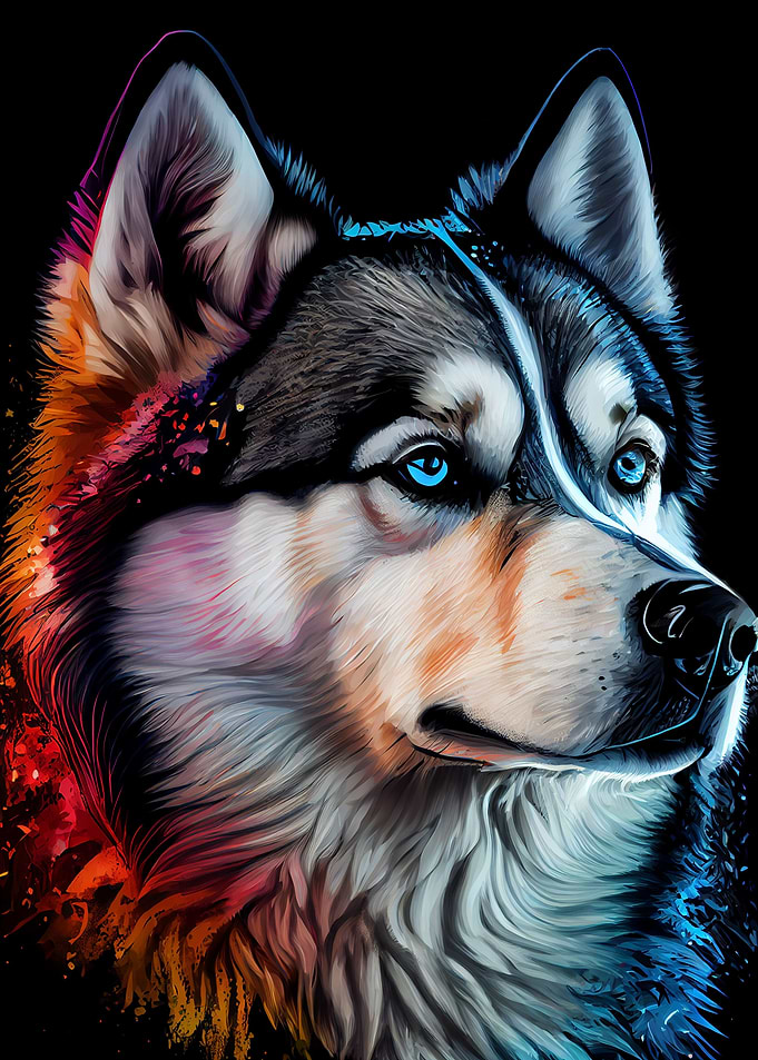 Husky Colorful
