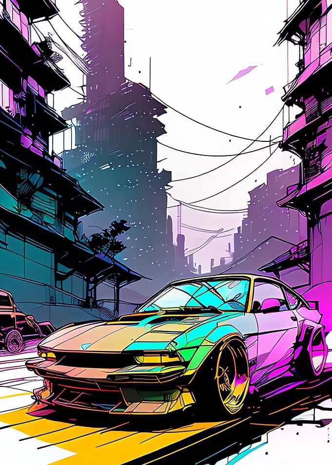 car and old street