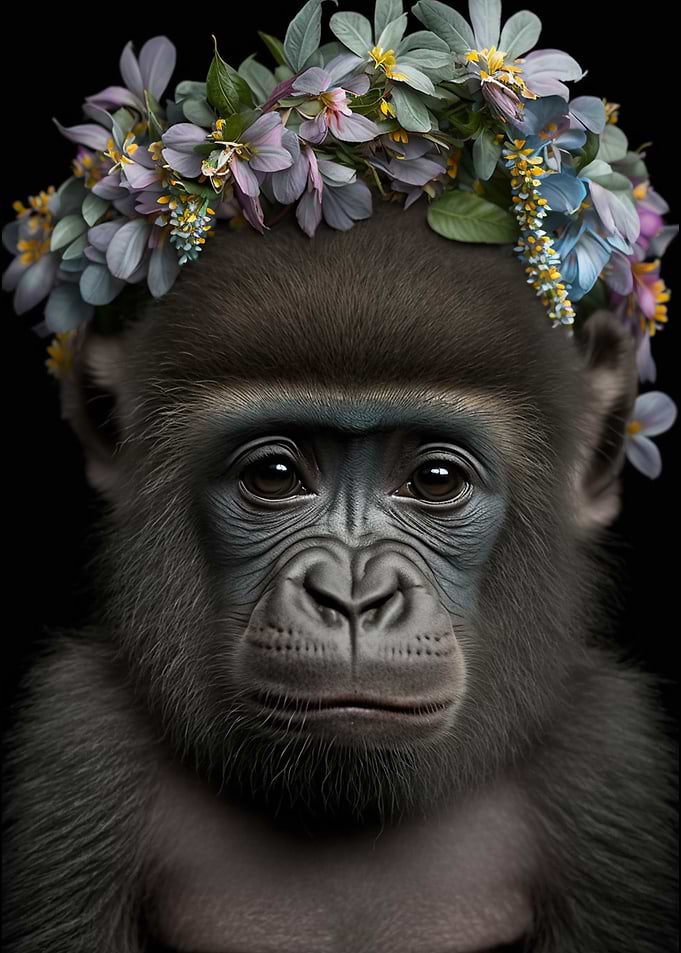 cute baby fluffy gorilla