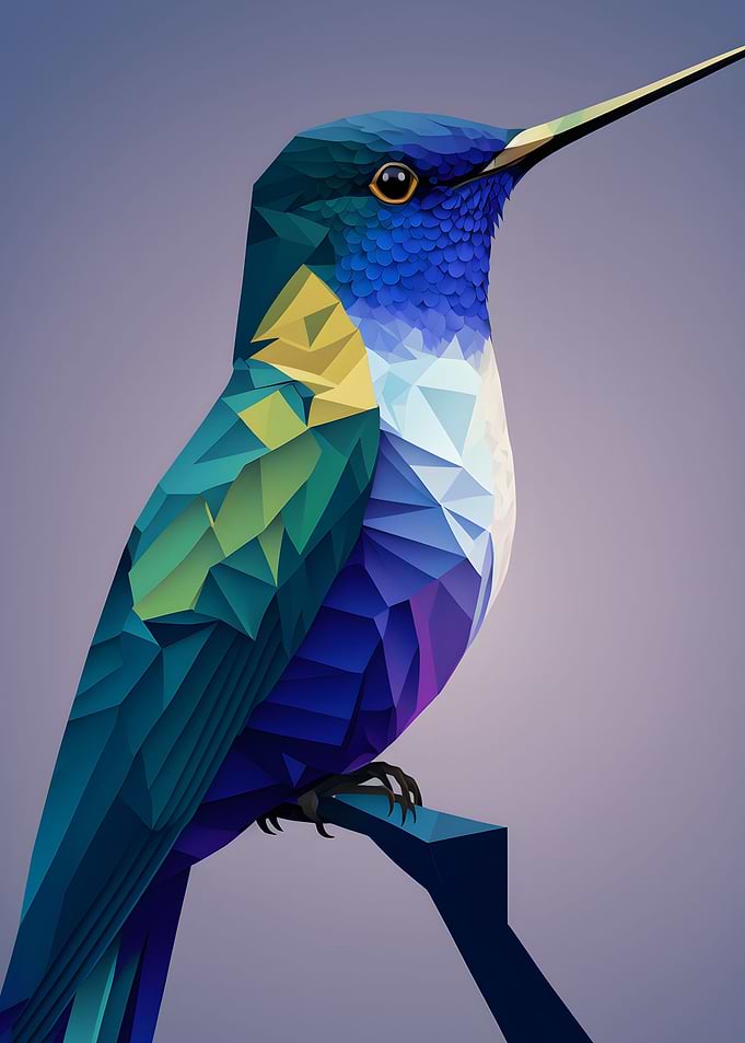 Low Poly Hummingbird