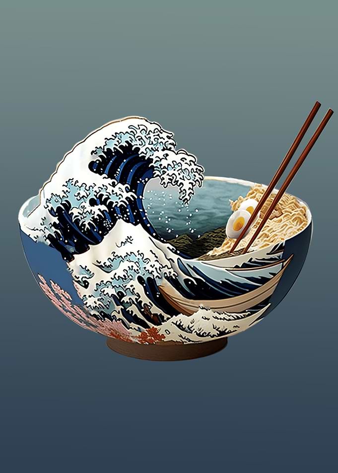 Ramen bowl with wave Japan