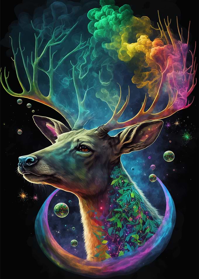 Cosmic Trippy Deer