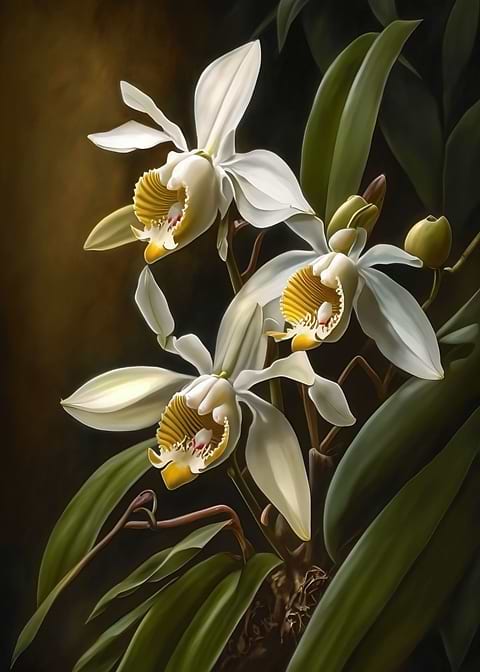 Orchid Gems — orchid art metal poster