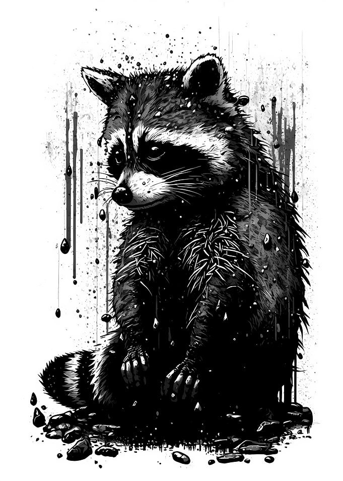 Raccoon Stencil