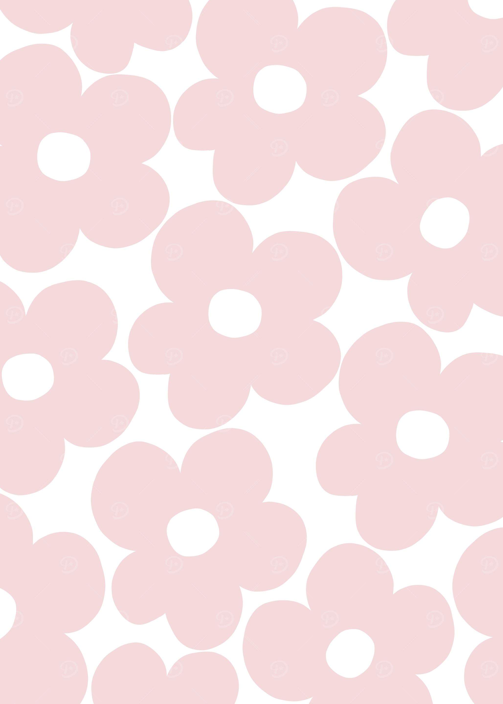 Retro Blush Pink Daisies 1