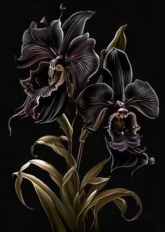 Botanical Bliss — orchid art metal poster