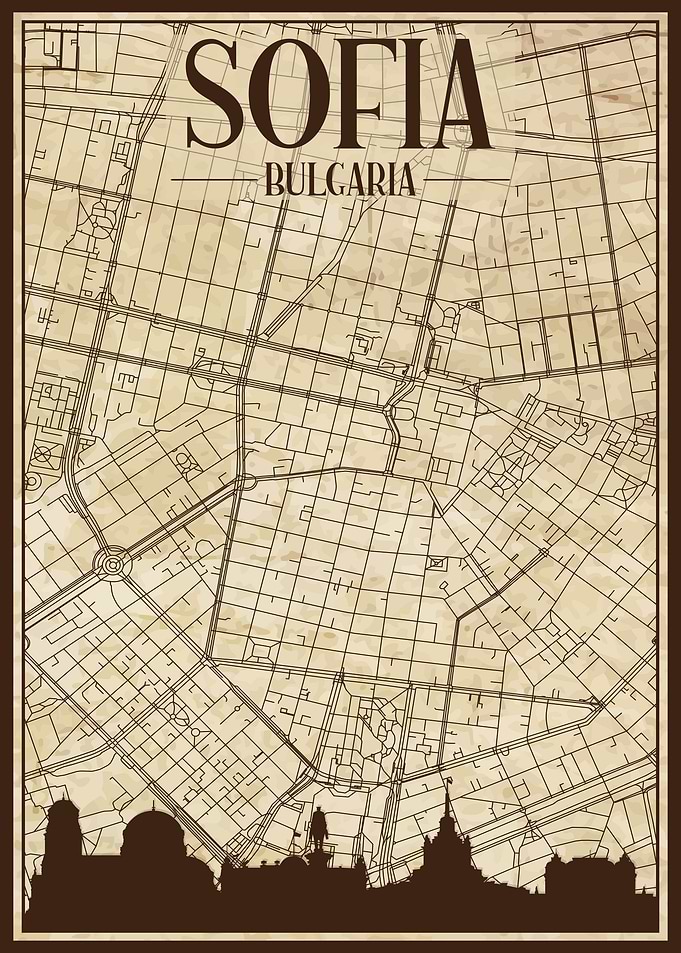Sofia Map Skyline