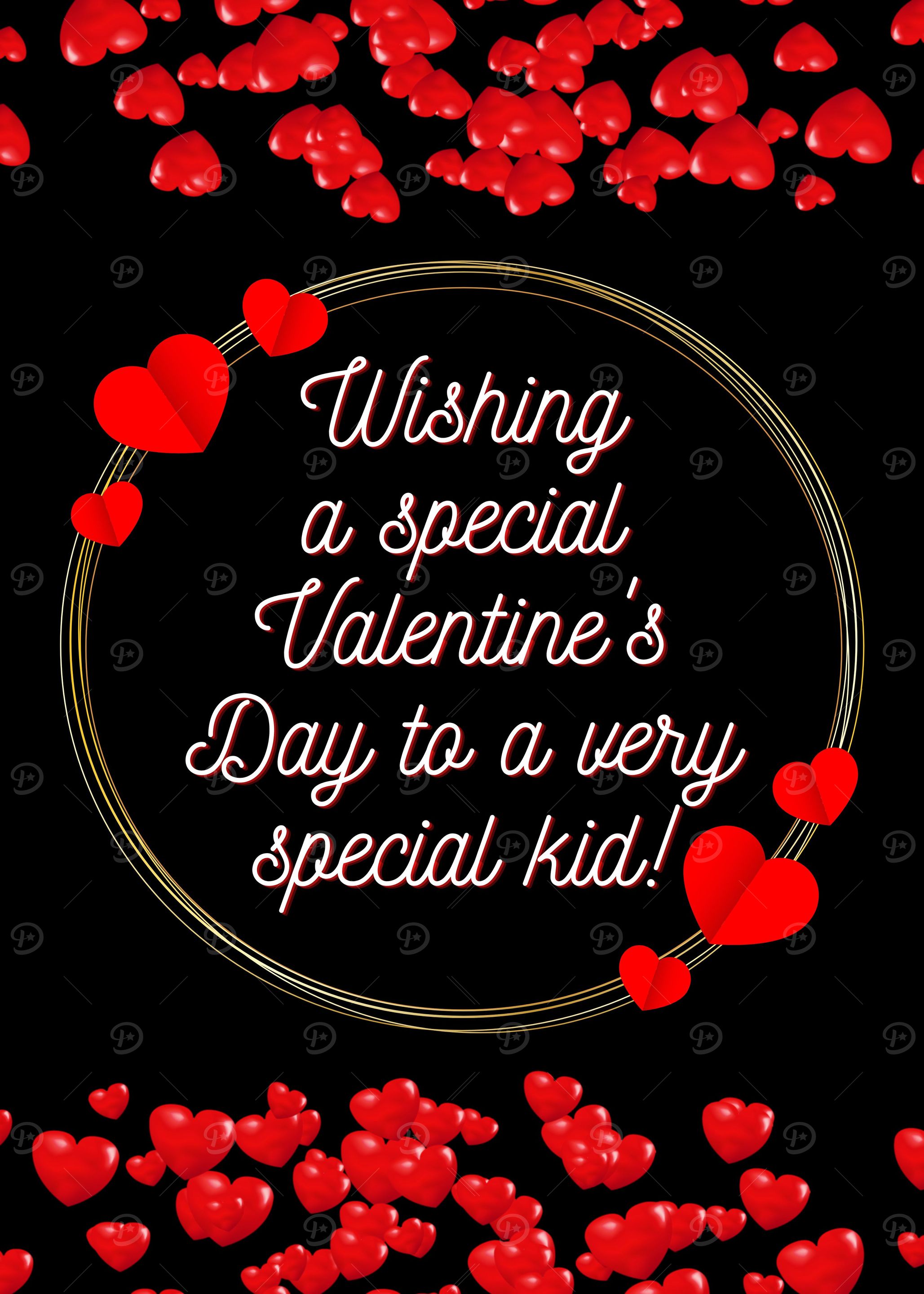 Valentine day poster kid