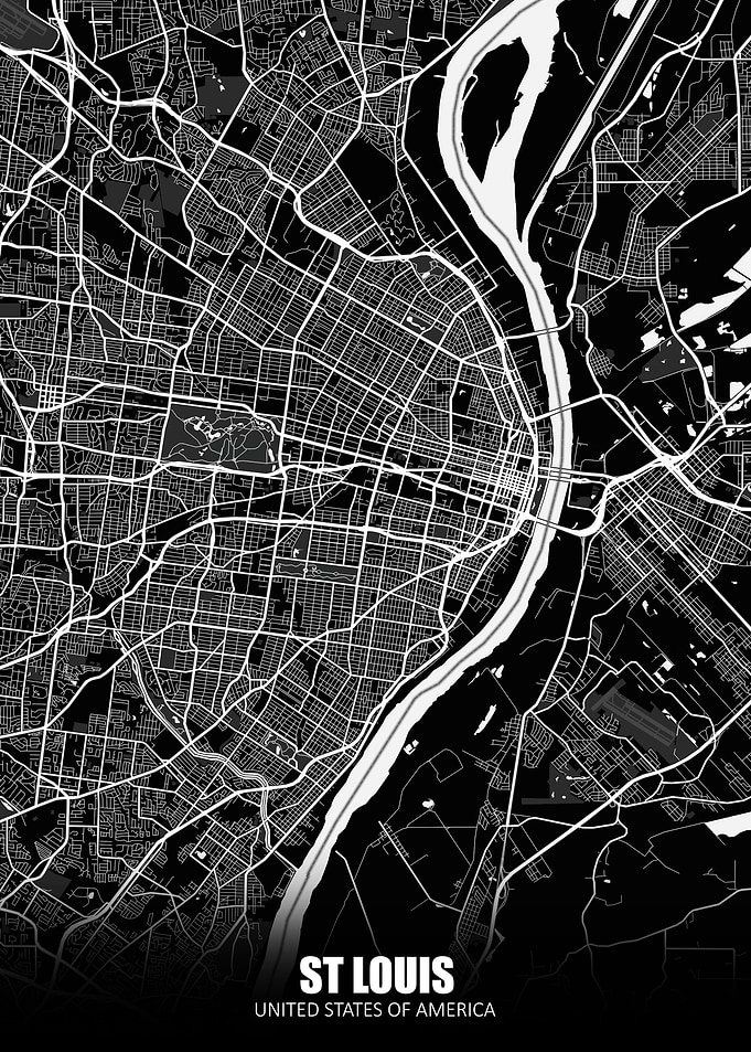 St Louis USA Dark Map